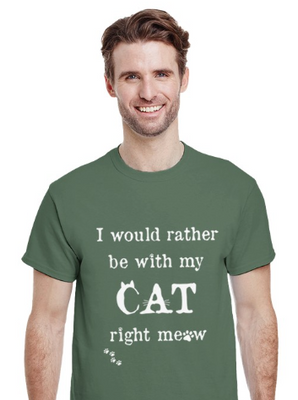 Supercat T shirt med tryck Right Meow Grön
