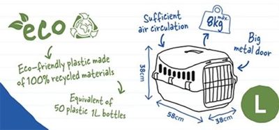Transportbur katt ECO blå, 8 kg