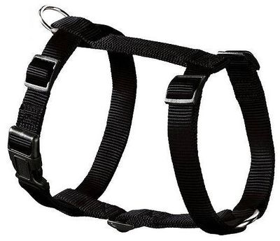 Sele med koppel - svart nylon