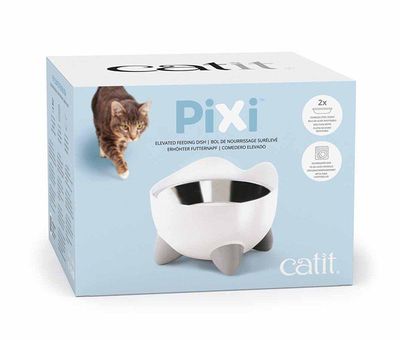 CatIt Pixi hög kattmatskål, 2 insatser