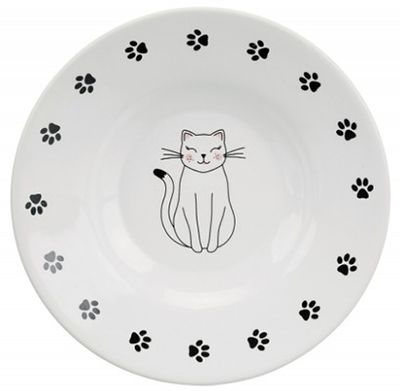 Keramikfat vit med katt & tassar