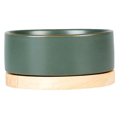 Kattmatskål Stone Timber Dark green