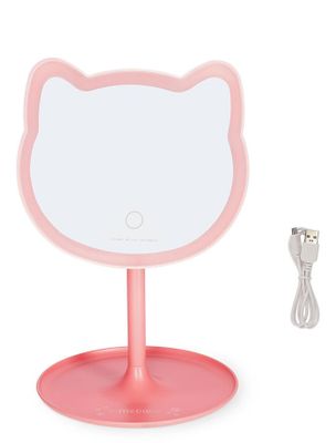 Sminkspegel med belysning kattmotiv