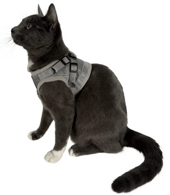 Travelcat kattsele med koppel Grå