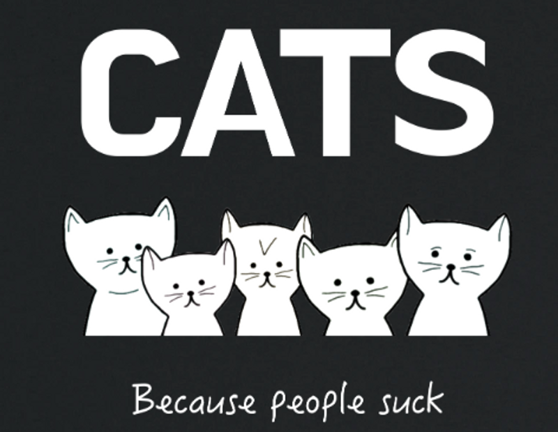 Supercat T shirt med tryck CATS Svart XL