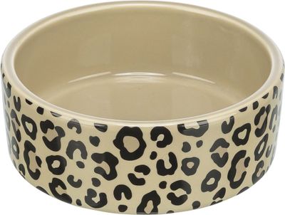 Kattmatskål leopard, keramik