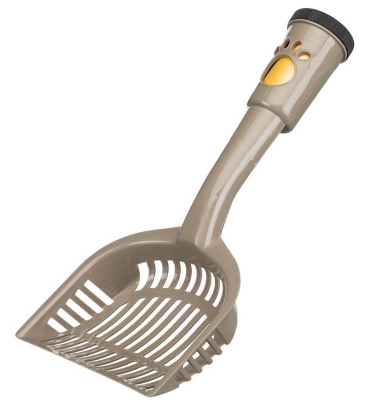Spade med bajspåsar i skaftet Beige