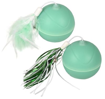 Kattleksak boll med rörelse, fjäder och LED