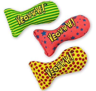 Yeowww Tin Of Stinkies, 3 st sardiner, kattleksaker