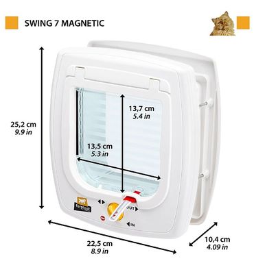 Kattlucka Swing 7 vit magnetlås