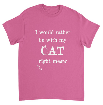 Supercat T shirt med tryck Right Meow Rosa S