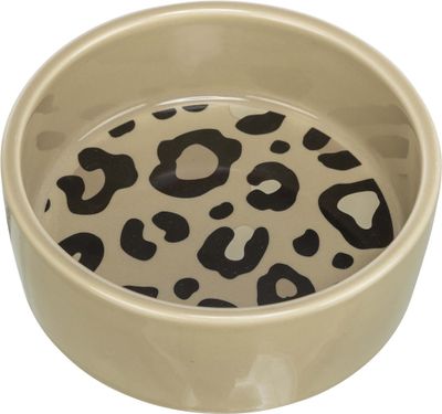 Kattmatskål leopard, keramik