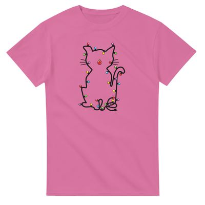 Supercat T shirt med tryck Kittylights rosa