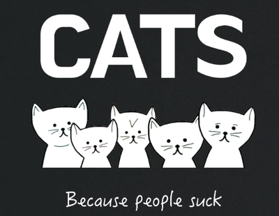 Supercat T shirt med tryck CATS Svart XXL