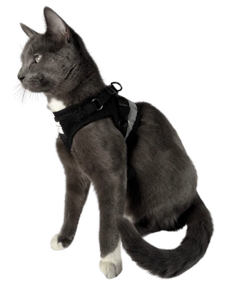 Travelcat kattsele med koppel Svart