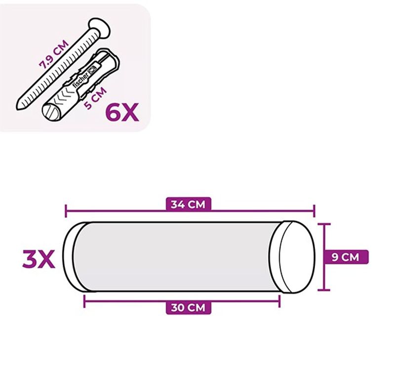 Klättersteg Horizon 0930 Oak 3-pack