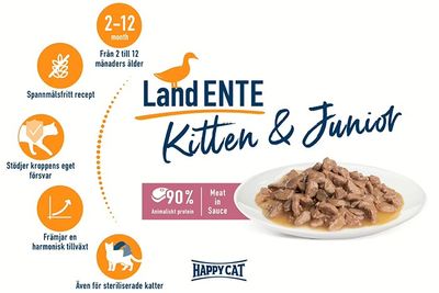 HappyCat Kitten, anka i sås 85g