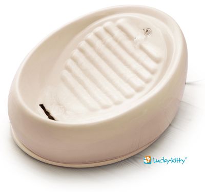 Lucky-Kitty keramik vattenfontän kaffelatte