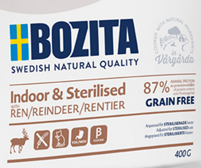 Bozita Indoor & Sterilised Grain free Reindeer 2 kg