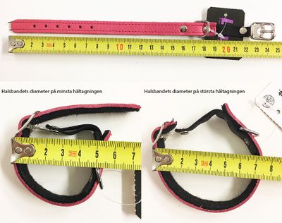 Katthalsband kattunge rosa läder