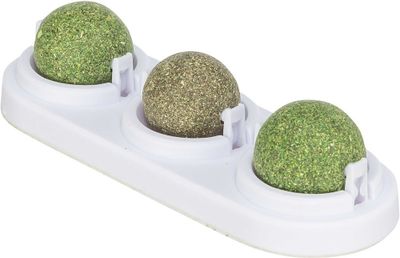 Kattmyntaboll med hållare, 3-pack bollar