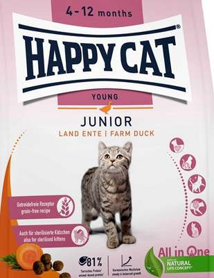 HappyCat Kitten GrainFree, anka, 4 kg