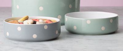 Keramikskål Prickig Grå