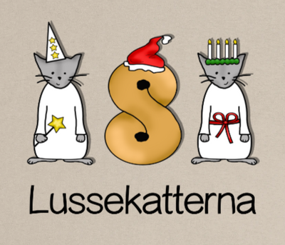 Supercat T shirt med tryck Lussekatterna Beige