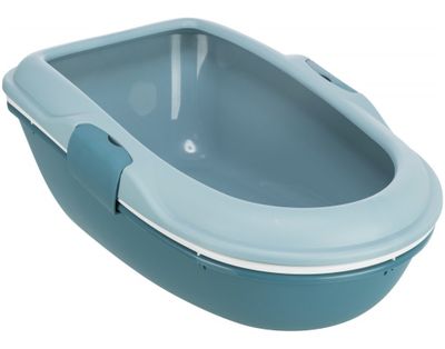 Kattlåda 3-bottnad med sil blå petrol