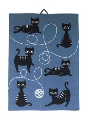 Kökshandduk Kattfamiljen kattmotiv