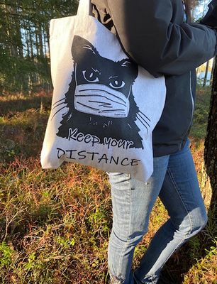 Tygväska Keep your Distance ljusgrå