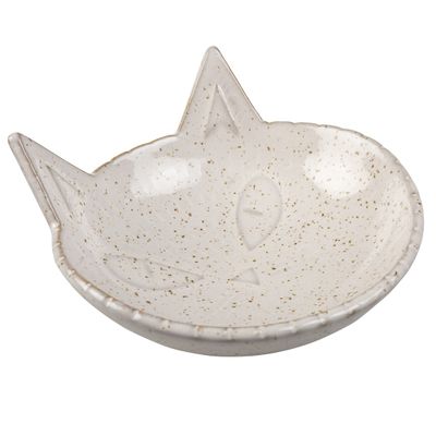 Kattmatskål kittyface stengods white