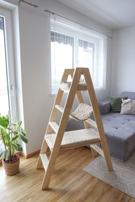 Kattmöbel stege trä