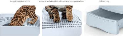 Kattlåda igloo ljusblå