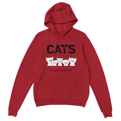 Supercat Hoodie med tryck, CATS röd S