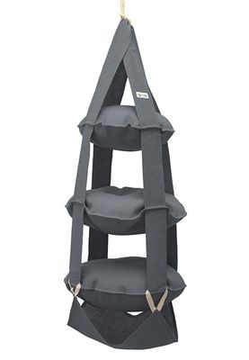 The Cat's Trapeze ljusgrå jute - 3 våningar