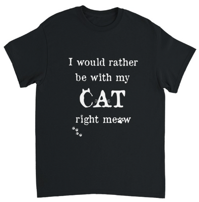 Supercat T shirt med tryck Right Meow Svart