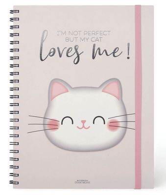 Kollegieblock A4 med resårband, Meow