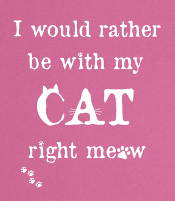 Supercat T shirt med tryck Right Meow Rosa S