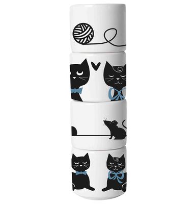 Äggkoppar kattmotiv 4 st