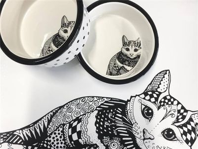 Kattmatskål Zentangle