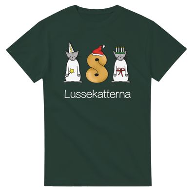 Supercat T shirt med tryck Lussekatterna Mörkgrön
