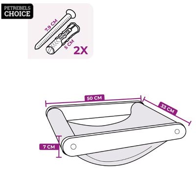 Katthylla hängmatta Lazy Grey