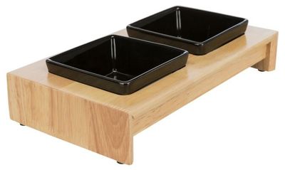 Matbar svart keramik / trä