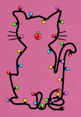 Supercat T shirt med tryck Kittylights rosa