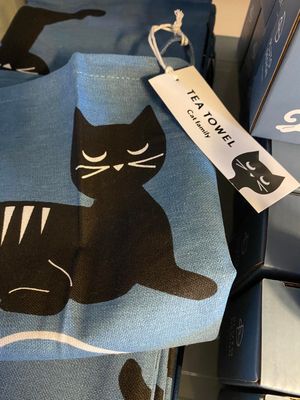 Kökshandduk Kattfamiljen kattmotiv