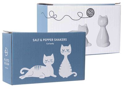 Salt och peppar vit katt