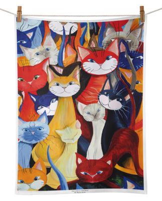 Kökshandduk Mångfald kattmotiv