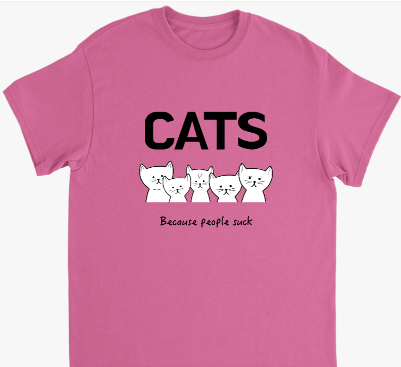 Supercat T shirt med tryck CATS Rosa XXXL