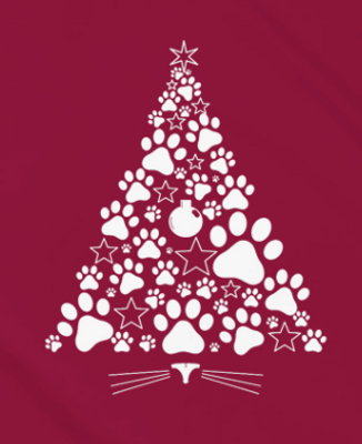 Supercat T shirt med tryck Tassgran Mörkröd